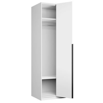 Локер 2-х дверный ("Гармошка") (Белый снег 808х2200х525 Локер (базовая компоновка) с ручкой Черный профиль)