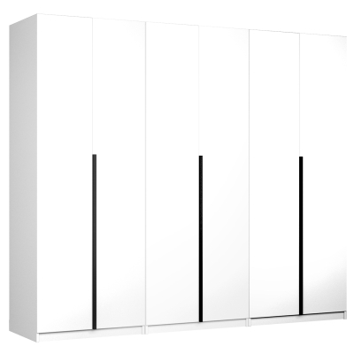 Система из трех шкафов Локер 800+800+800 (Распашной) (Белый снег 2424х2200х525 Локер тройной (полки) Черный профиль)